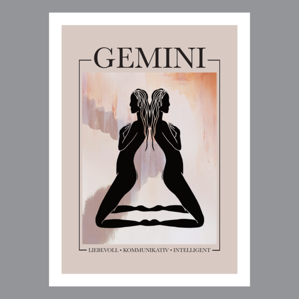 Zwilling Sternzeichen Poster Gemini